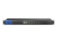 Linksys Business LGS124P - Conmutador - sin gestionar - 12 x 10/100/1000 (PoE+) + 12 x 10/100/1000 - montaje en rack - PoE+ (120 W) - ca 100/230 V