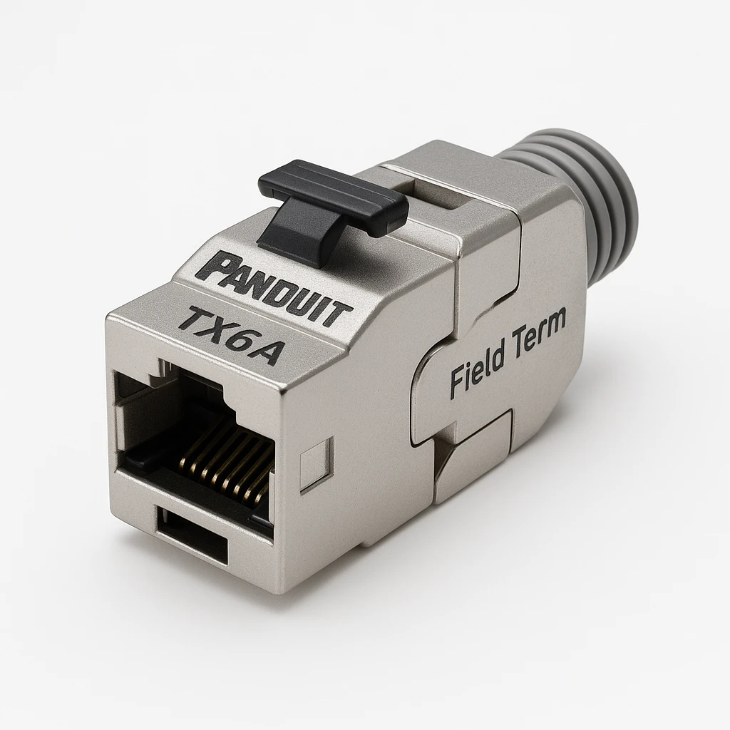Panduit TX6A - Conector de red - Field Term RJ45 (P) - STP - CAT 6a - IEEE 802.3af/IEEE 802.3at/IEEE 802.3bt - plata