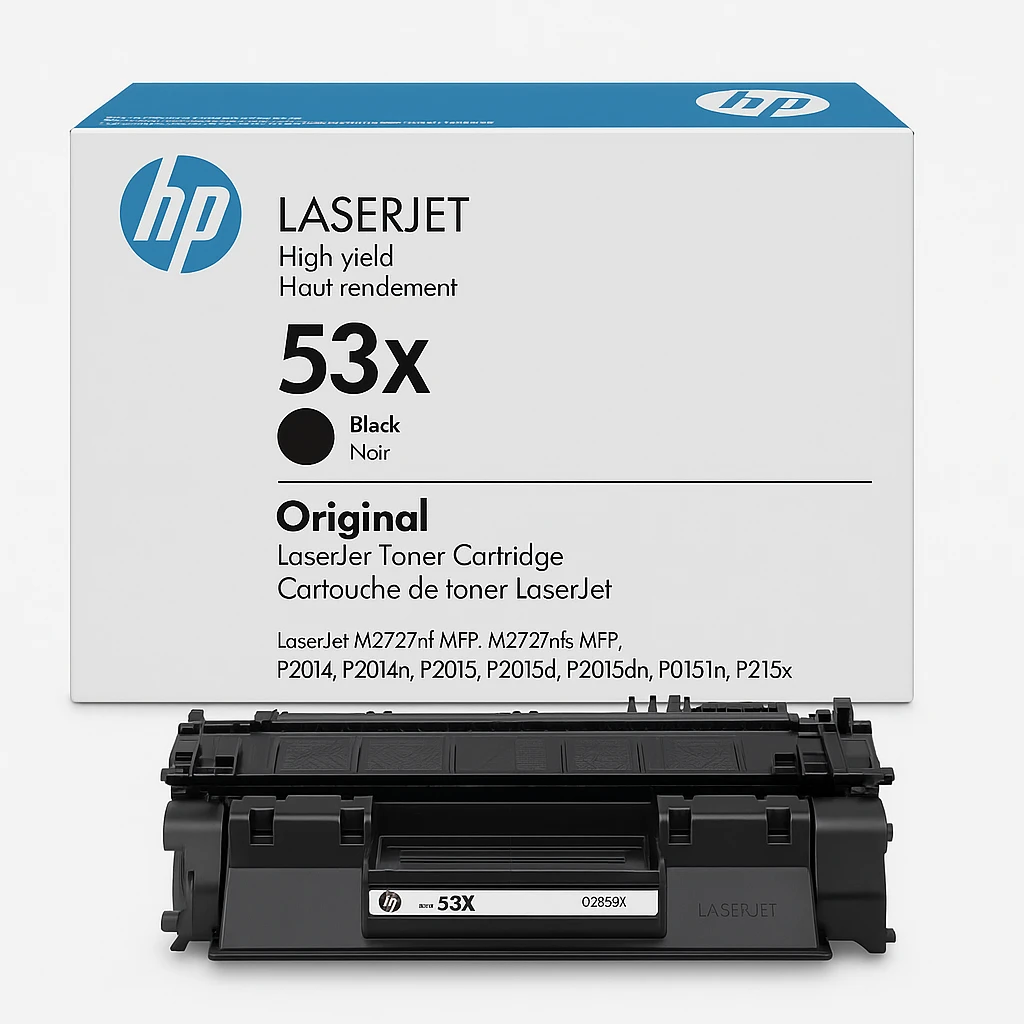 HP 53X - Alto rendimiento - negro - original - LaserJet - cartucho de tóner (Q7553X) - para LaserJet M2727nf MFP, M2727nfs MFP, P2014, P2014n, P2015, P2015d, P2015dn, P2015n, P2015x