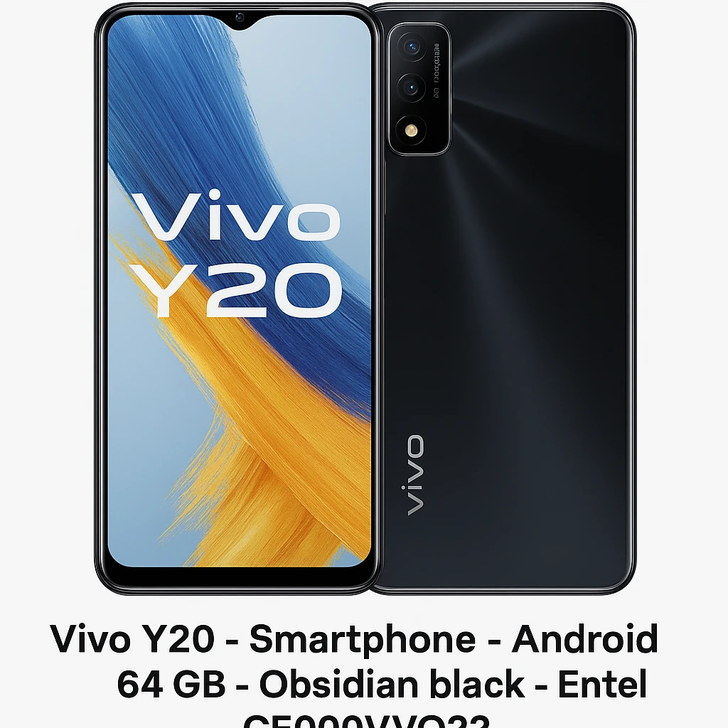 Vivo Y20 - Smartphone - Android - 64 GB - Obsidian black - Entel