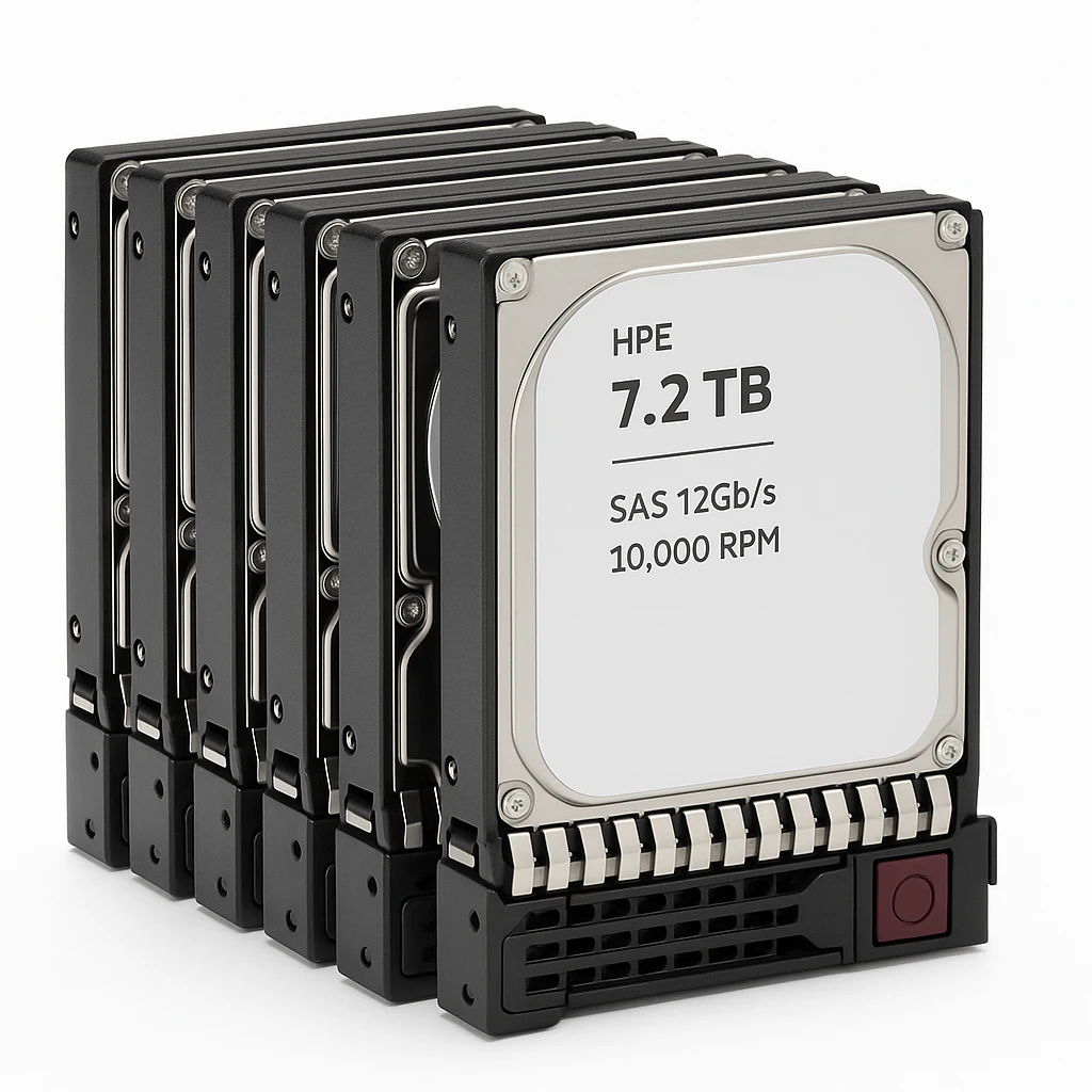 HPE Enterprise - Disco duro - 7.2 TB - hot-swap - 2.5" SFF - SAS 12Gb/s - 10000 rpm (paquete de 6) - para Modular Smart Array 1060 10GBASE-T iSCSI SFF, 1060 12Gb SAS SFF, 1060 16Gb Fibre Chan