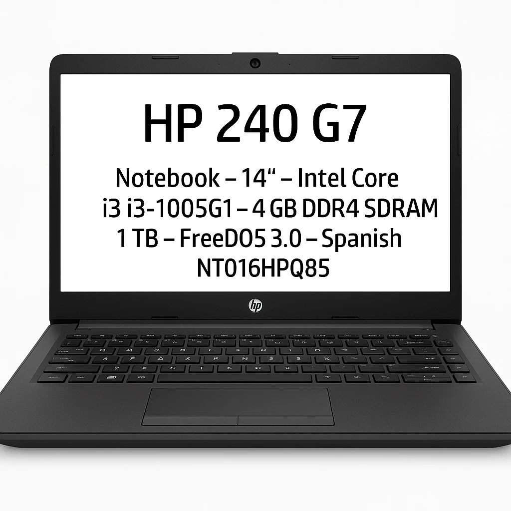 HP 240 G7 - Notebook - 14" - Intel Core i3 I3-1005G1 - 4 GB DDR4 SDRAM - 1 TB - FreeDOS 3.0 - Spanish