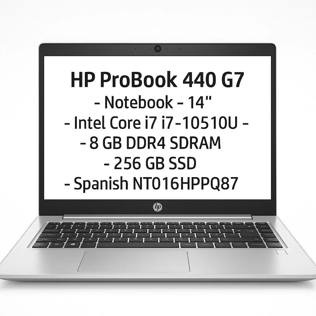 HP ProBook 440 G7 - Notebook - 14" - Intel Core i7 I7-10510U - 8 GB DDR4 SDRAM - 256 GB SSD - Spanish