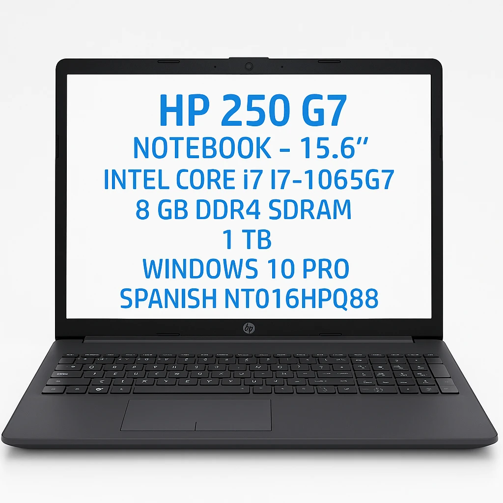 HP 250 G7 - Notebook - 15.6" - Intel Core i7 I7-1065G7 - 8 GB DDR4 SDRAM - 1 TB - Windows 10 Pro - Spanish