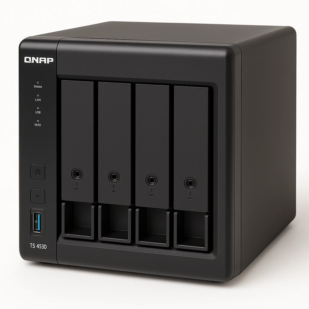 QNAP TS-453D - Servidor NAS - 4 compartimentos - SATA 6Gb/s - RAID RAID 0, 1, JBOD - RAM 8 GB - 2.5 Gigabit Ethernet - iSCSI soporta