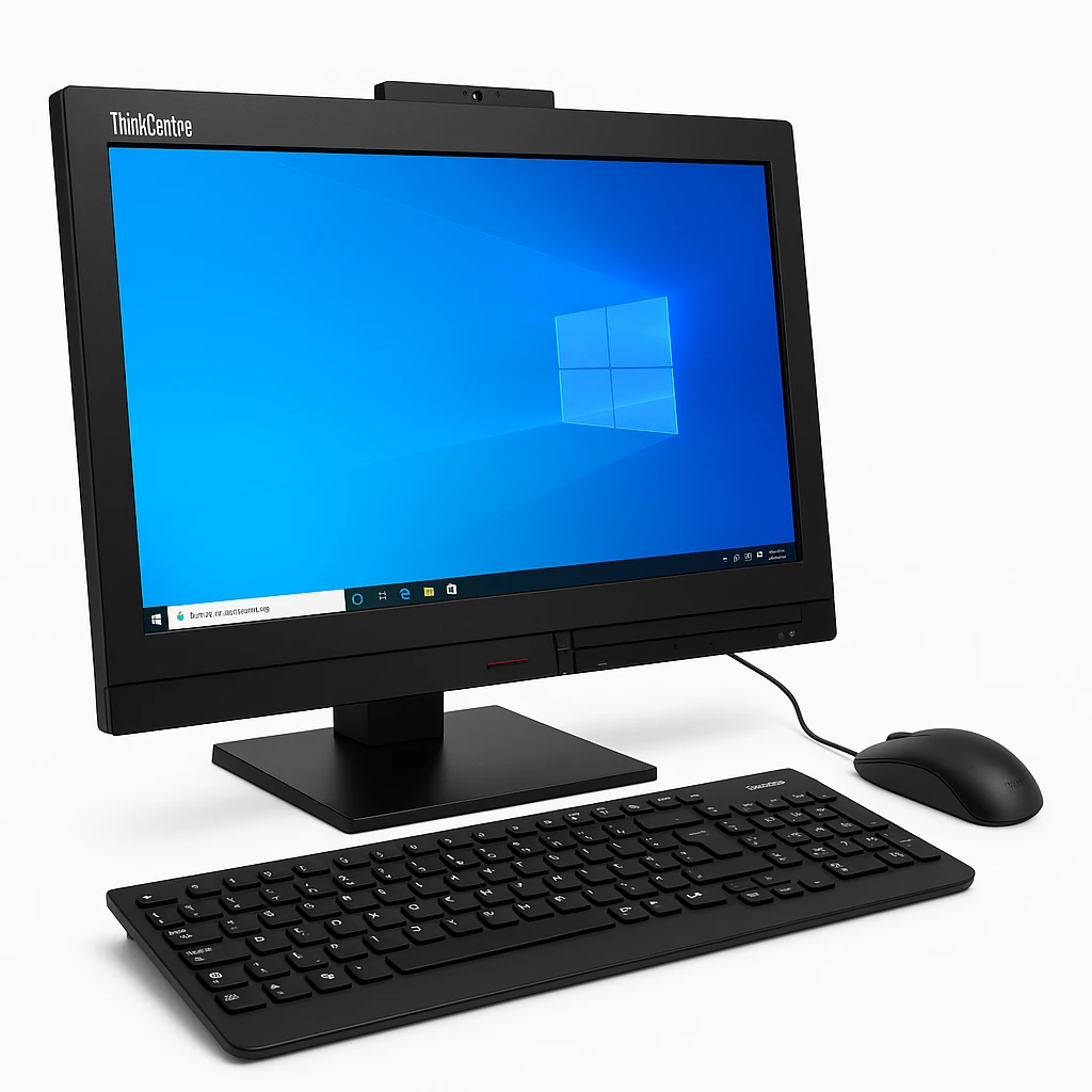 Lenovo ThinkCentre - All-in-one - Intel Celeron J4005 / 1.8 GHz - 8 GB LPDDR4 SDRAM - 500 GB HDD - DVD±RW - 19.5" - Intel HD Graphics - Windows 10 Home - All black - Spanish