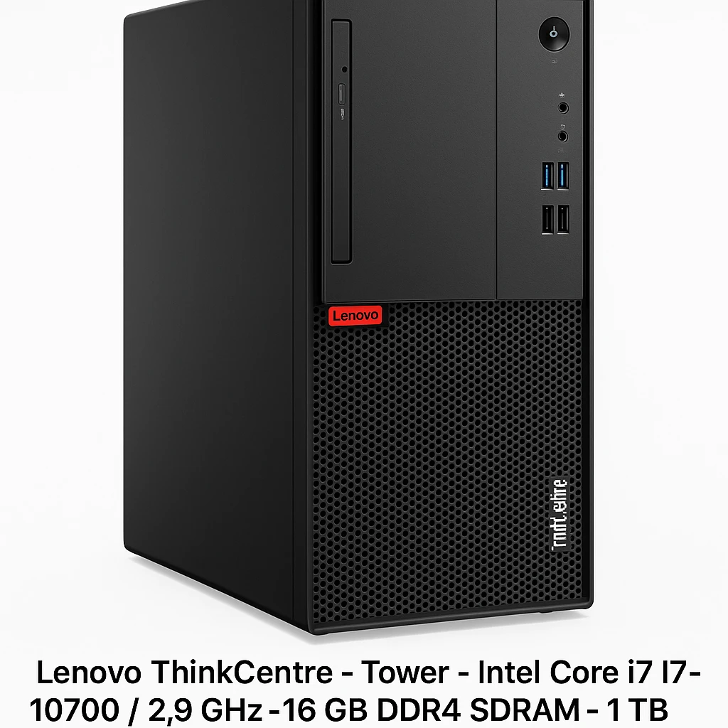 Lenovo ThinkCentre - Tower - Intel Core i7 I7-10700 / 2.9 GHz - 16 GB DDR4 SDRAM - 1 TB Hard Drive Capacity - DVD±RW - NVIDIA Quadro P1000 - Windows 10 Pro 64-bit Edition - Spanish