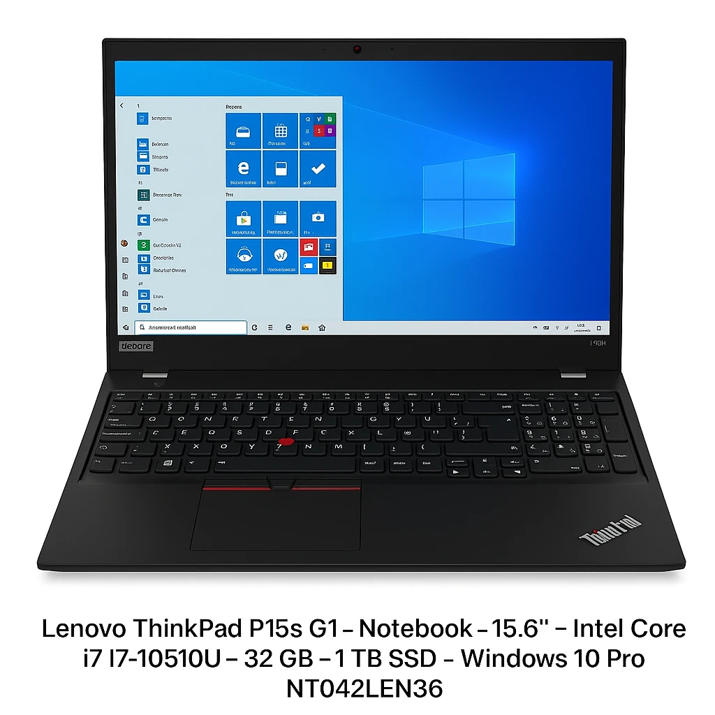 Lenovo ThinkPad P15s G1 - Notebook - 15.6" - Intel Core i7 I7-10510U - 32 GB - 1 TB SSD - Windows 10 Pro - Black - Spanish