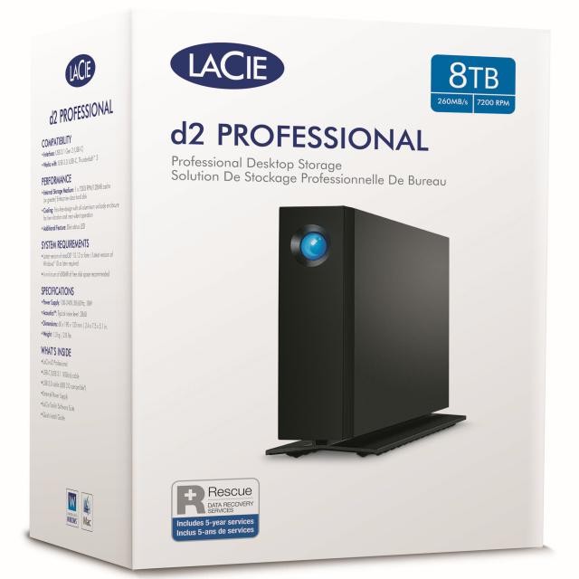 Seagate LaCie d2 - External hard drive - 8 TB - USB 3.0 - Black