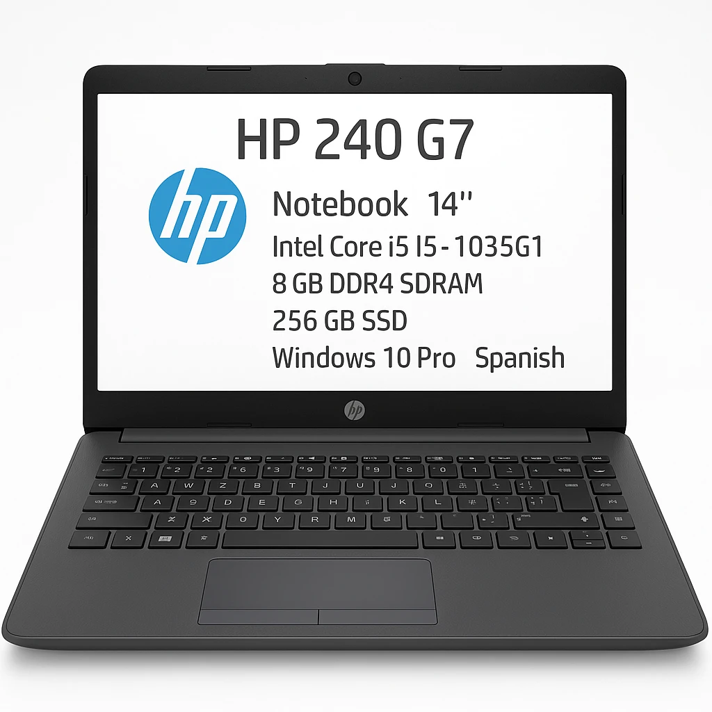 HP 240 G7 - Notebook - 14" - Intel Core i5 I5-1035G1 - 8 GB DDR4 SDRAM - 256 GB SSD - Windows 10 Pro - Spanish