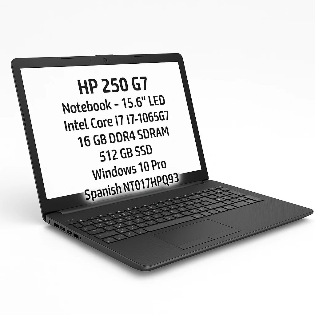 HP 250 G7 - Notebook - 15.6" LED - Intel Core i7 I7-1065G7 - 16 GB DDR4 SDRAM - 512 GB SSD - Windows 10 Pro - Spanish
