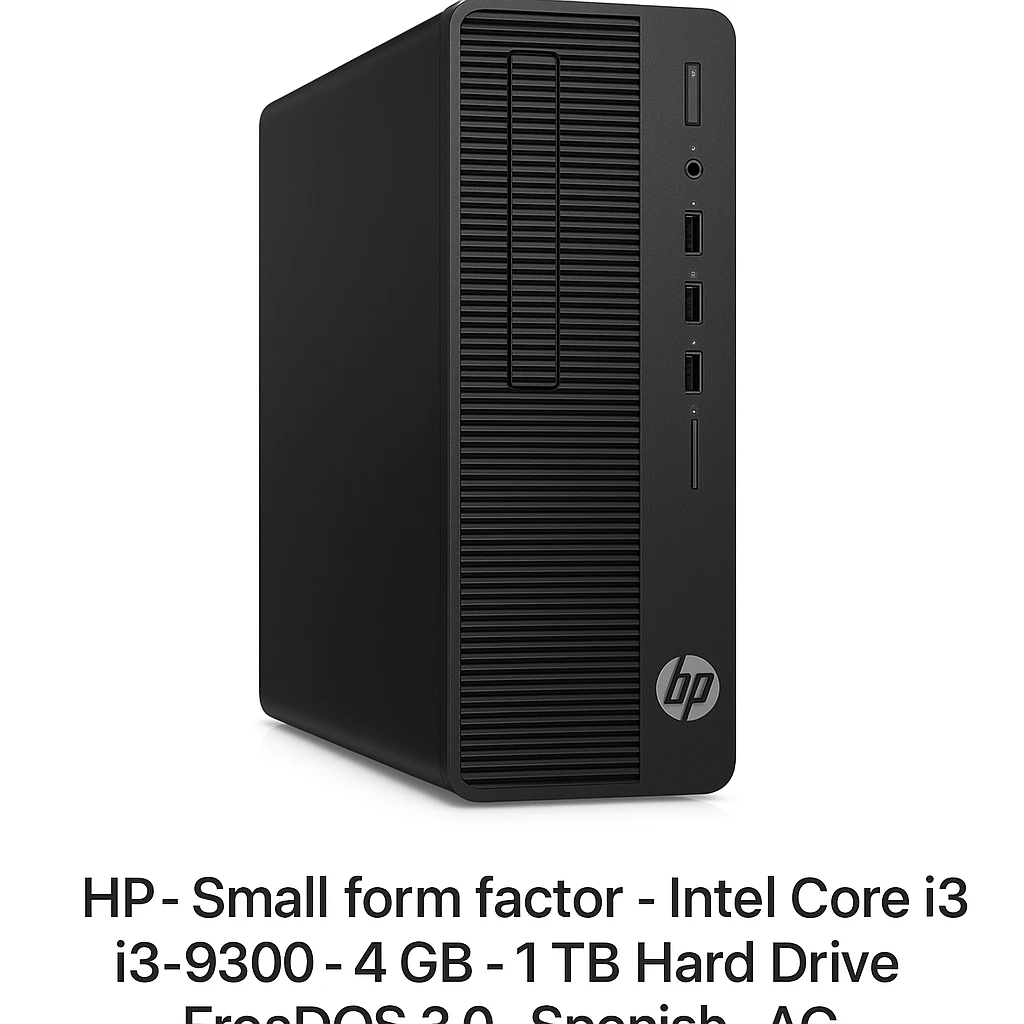 HP - Small form factor - Intel Core i3 i3-9300 - 4 GB - 1 TB Hard Drive Capacity - FreeDOS 3.0 - Spanish - AC8