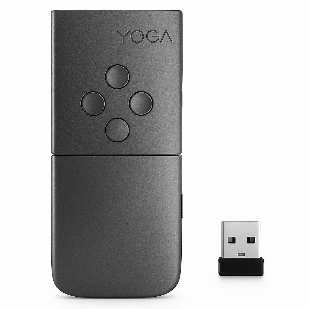 Lenovo Yoga Mouse with Laser Presenter - Ratón/mando a distancia - óptico - 4 botones - inalámbrico - 2.4 GHz, Bluetooth 5.0 - receptor inalámbrico USB - gris hierro - al por menor