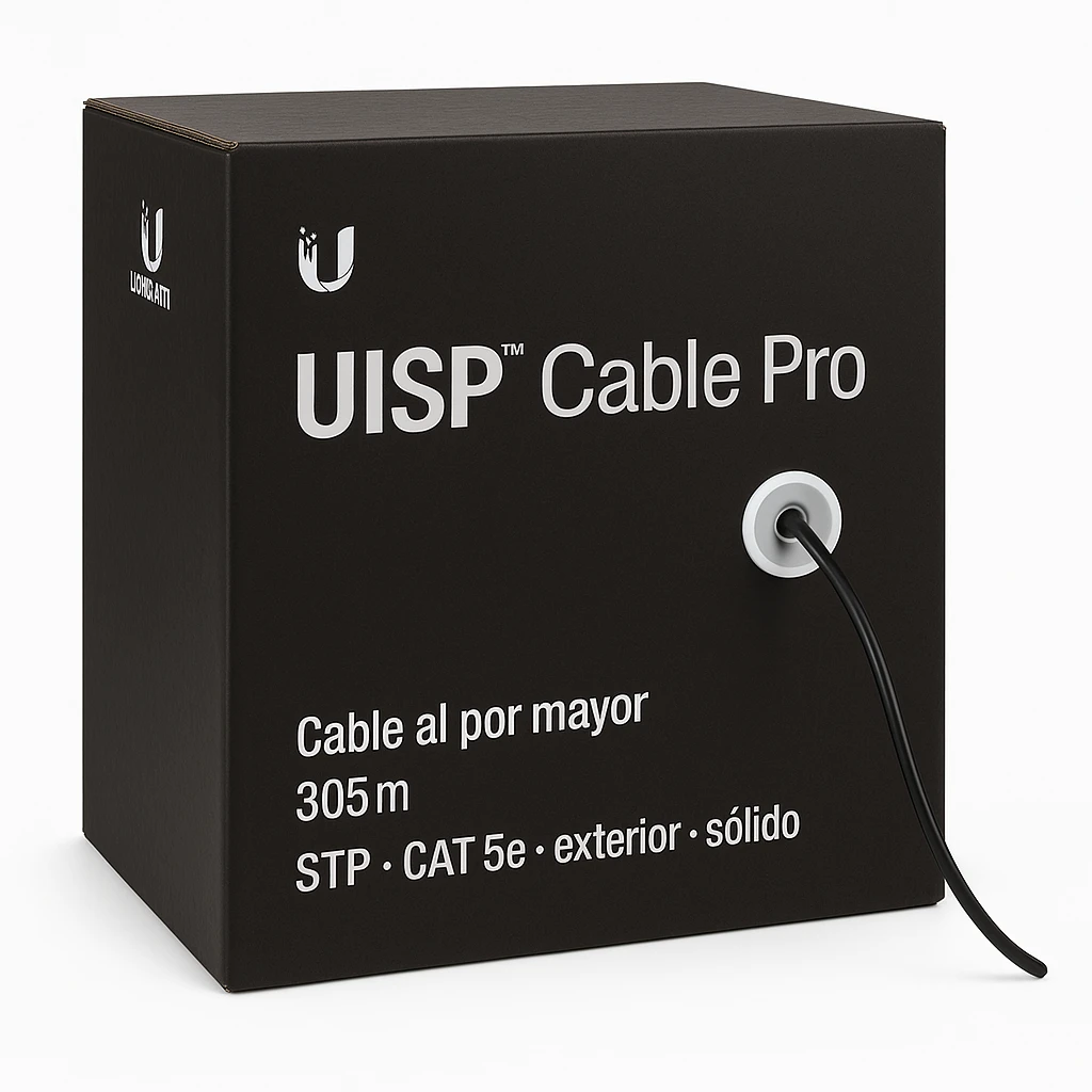 Ubiquiti UISP Cable Pro - Cable al por mayor - 305 m - 6 mm - STP - CAT 5e - exterior, sólido - negro