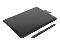 Wacom One by Wacom - Digitalizador - diestro y zurdo - 15.2 x 9.5 cm - electromagnético - cableado - USB - negro, rojo
