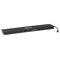 Eaton Tripp Lite Series Triple-Monitor USB C Dock USB C Docking Station with 4K HDMI & DisplayPort, VGA - USB-A/C, GbE, 100W PD, Black - Estación de conexión - USB-C 3.1 / Thunderbolt 3 - VGA