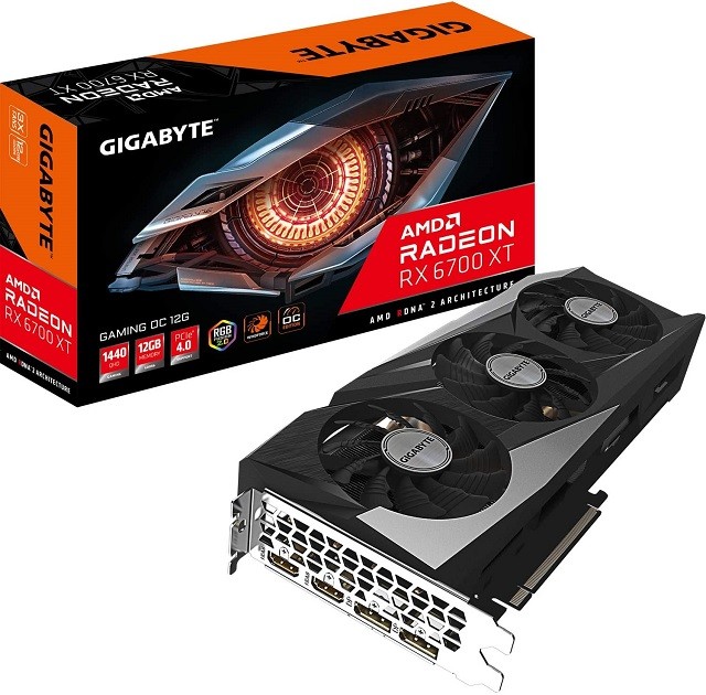 Gigabyte Radeon RX 6700 XT GAMING OC 12G - Tarjeta gráfica - Radeon RX 6700 XT - 12 GB GDDR6 - PCIe 4.0 x16 - 2 x DisplayPort, 2 x HDMI