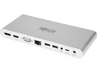 Eaton Tripp Lite Series USB C Docking Station w/ USB-Hub, USB-A/C, HDMI, VGA, DP, Gbe, PD Charging 4K, USB Type-C, USB-C USB Type C, Thunderbolt 3 Compatible - Estación de conexión - USB-C 3.