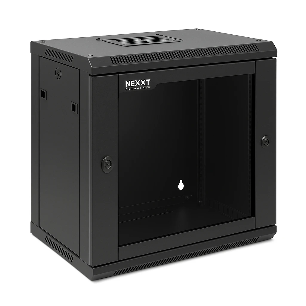 Nexxt Solutions - Rack armario - instalable en pared - RAL 9005, negro barniz - 9U - 19"
