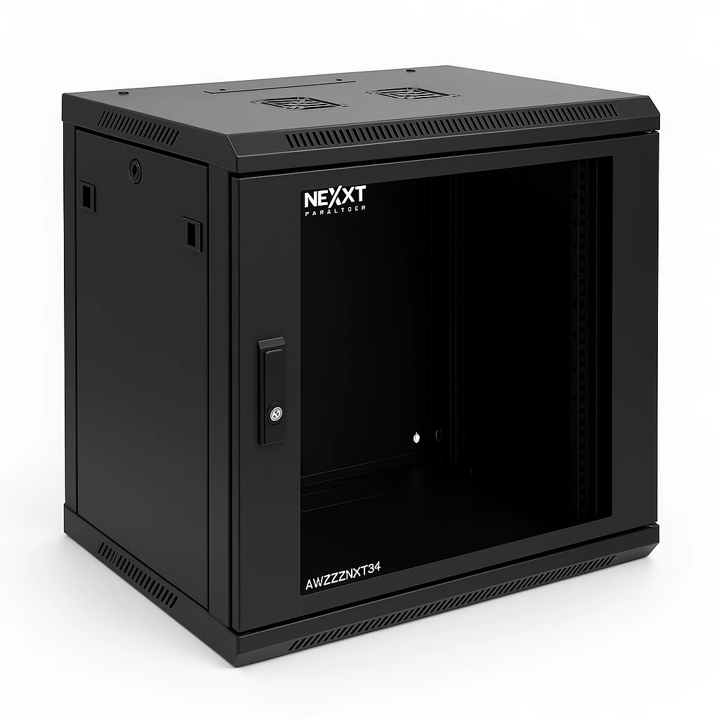 Nexxt Solutions - Rack armario - instalable en pared - RAL 9005, negro barniz - 12U - 19"