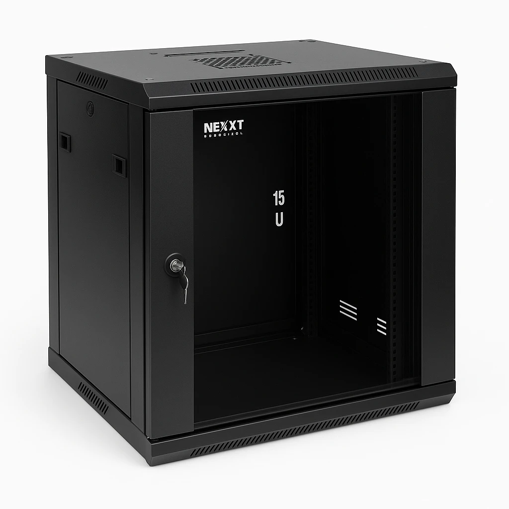 Nexxt Solutions - Rack armario - instalable en pared - RAL 9005, negro barniz - 15U - 19"
