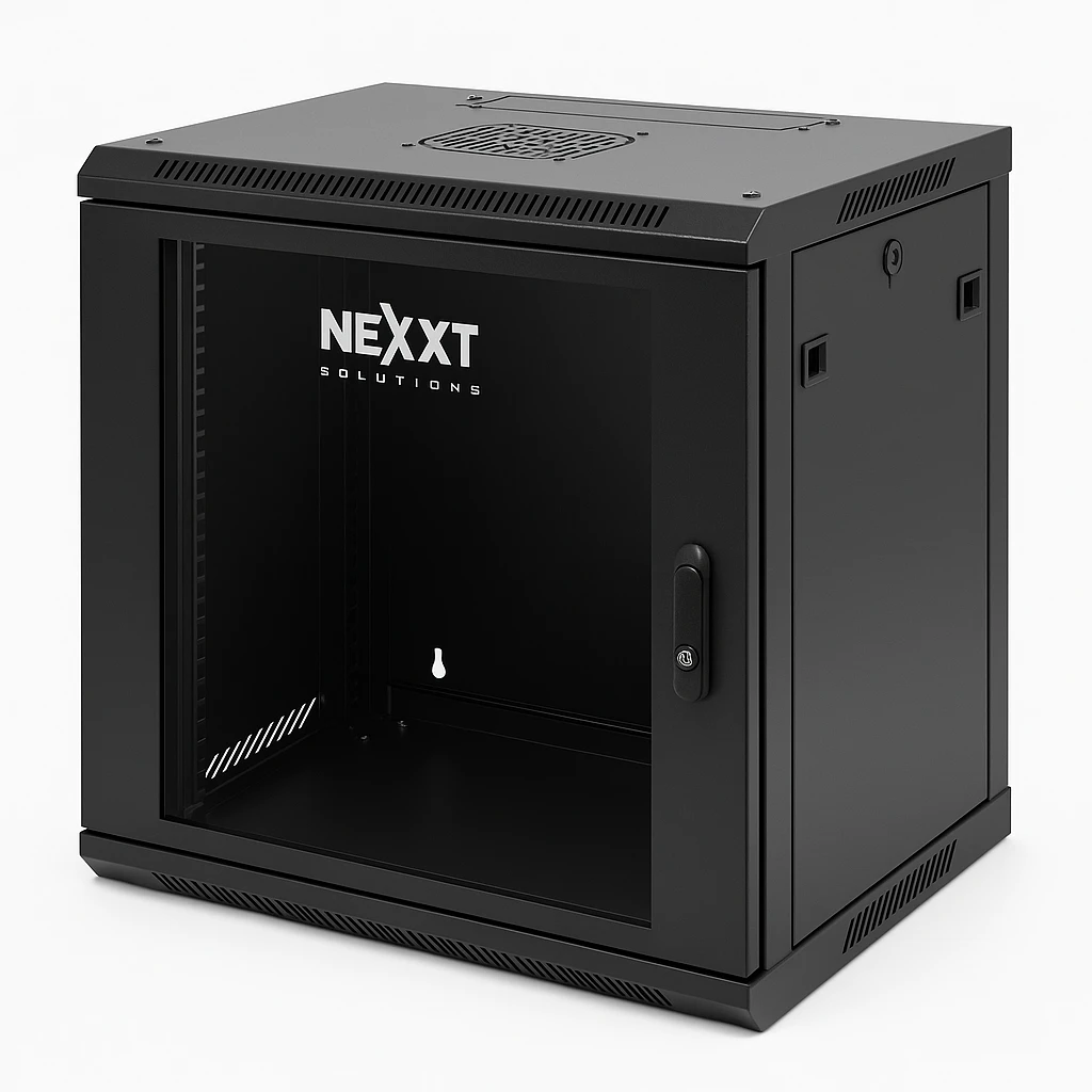 Nexxt Solutions - Rack armario - instalable en pared - RAL 9005, negro barniz - 6U - 19"