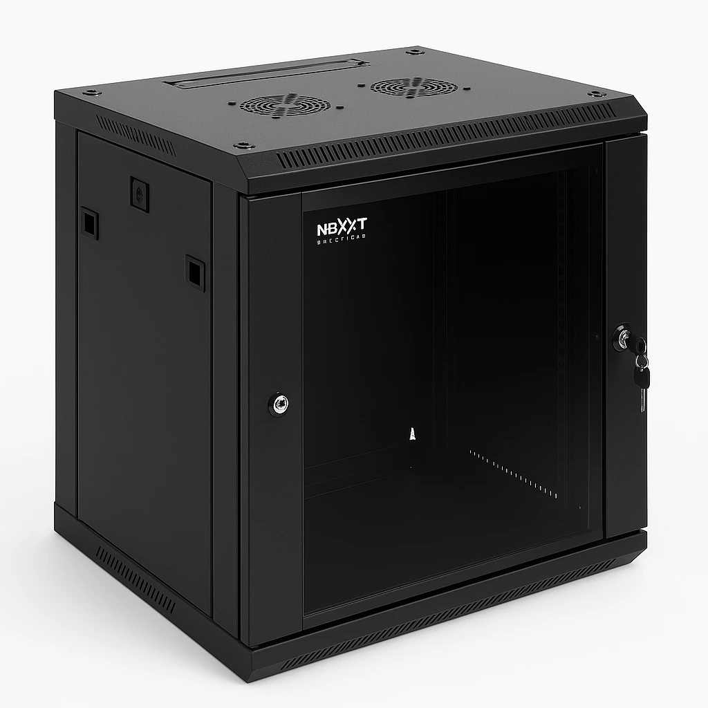 Nexxt Solutions - Rack armario - instalable en pared - RAL 9005, negro barniz - 12U - 19"