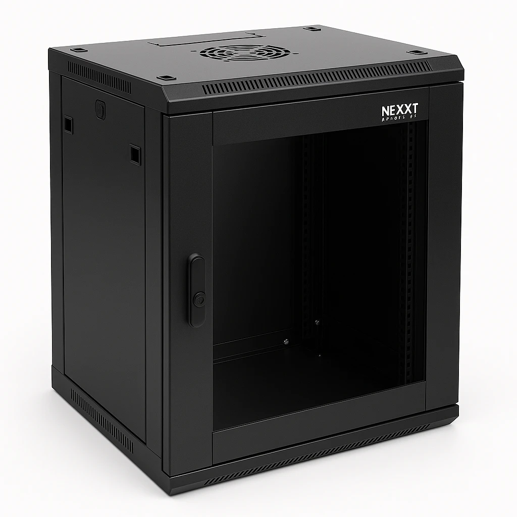 Nexxt Solutions - Rack armario - instalable en pared - RAL 9005, negro barniz - 15U - 19"