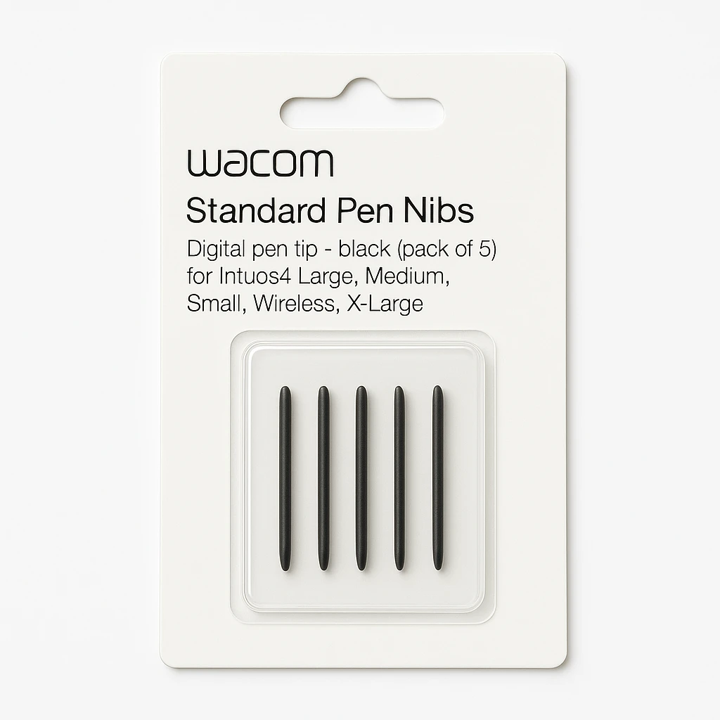 Wacom Standard Pen Nibs - Punta de bolígrafo digital - negro (paquete de 5) - para Intuos4 Large, Medium, Small, Wireless, X-Large