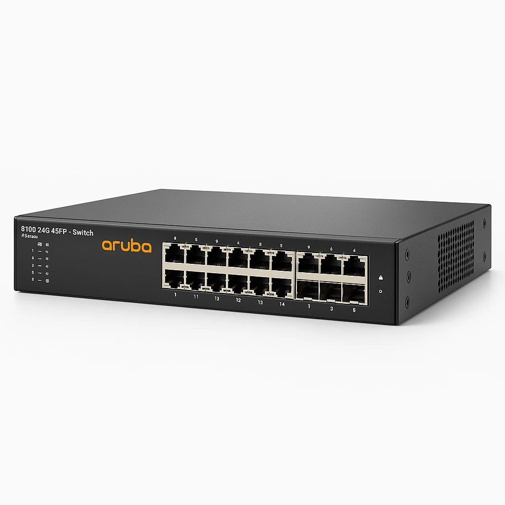 HPE Aruba 6100 24G 4SFP+ Switch - Conmutador - Gestionado - 24 x 10/100/1000 + 4 x 1 Gigabit / 10 Gigabit SFP+ - flujo de aire de lado a lado - montaje en rack