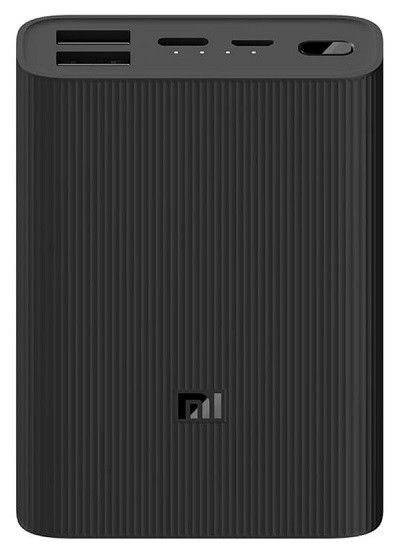Xiaomi Mi Power Bank 3 Ultra Compact - Cargador portátil - 10000 mAh - 37 Wh - 22.5 vatios - 3 A - 3 conectores de salida (USB, 24 pin USB-C)