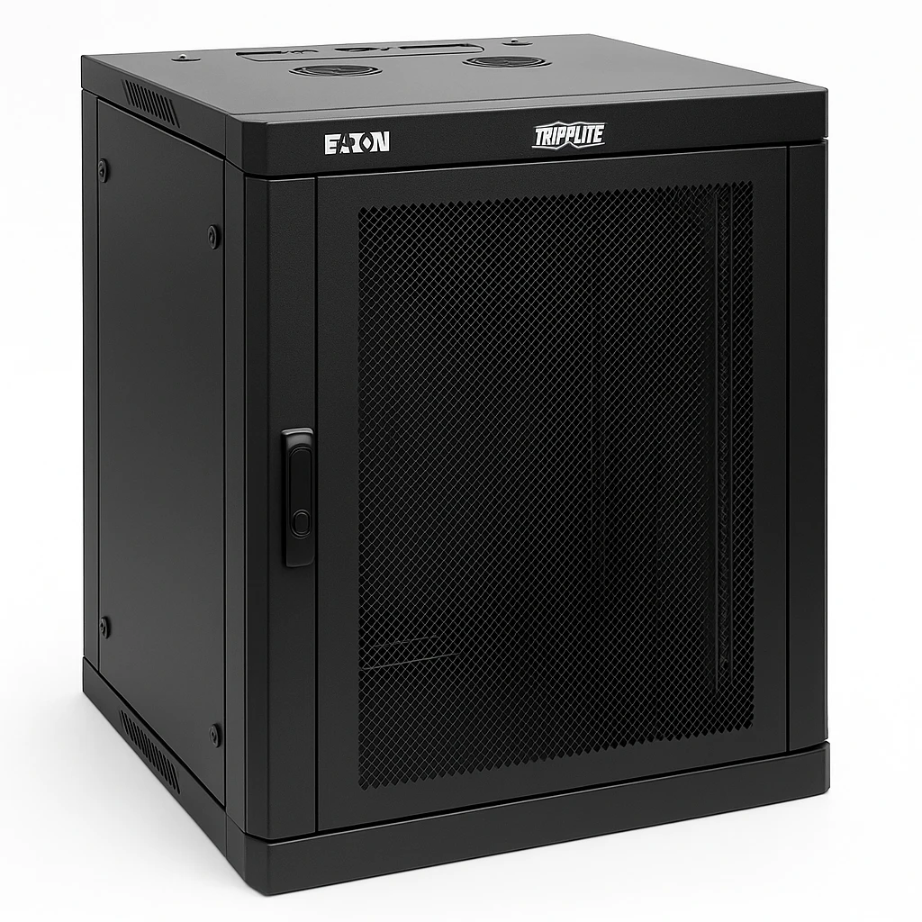 Eaton Tripp Lite Series 18U Wall Mount Rack Enclosure Server Cabinet Hinged w/ Door & Sides - Rack armario - instalable en pared - negro - 18U - 19"