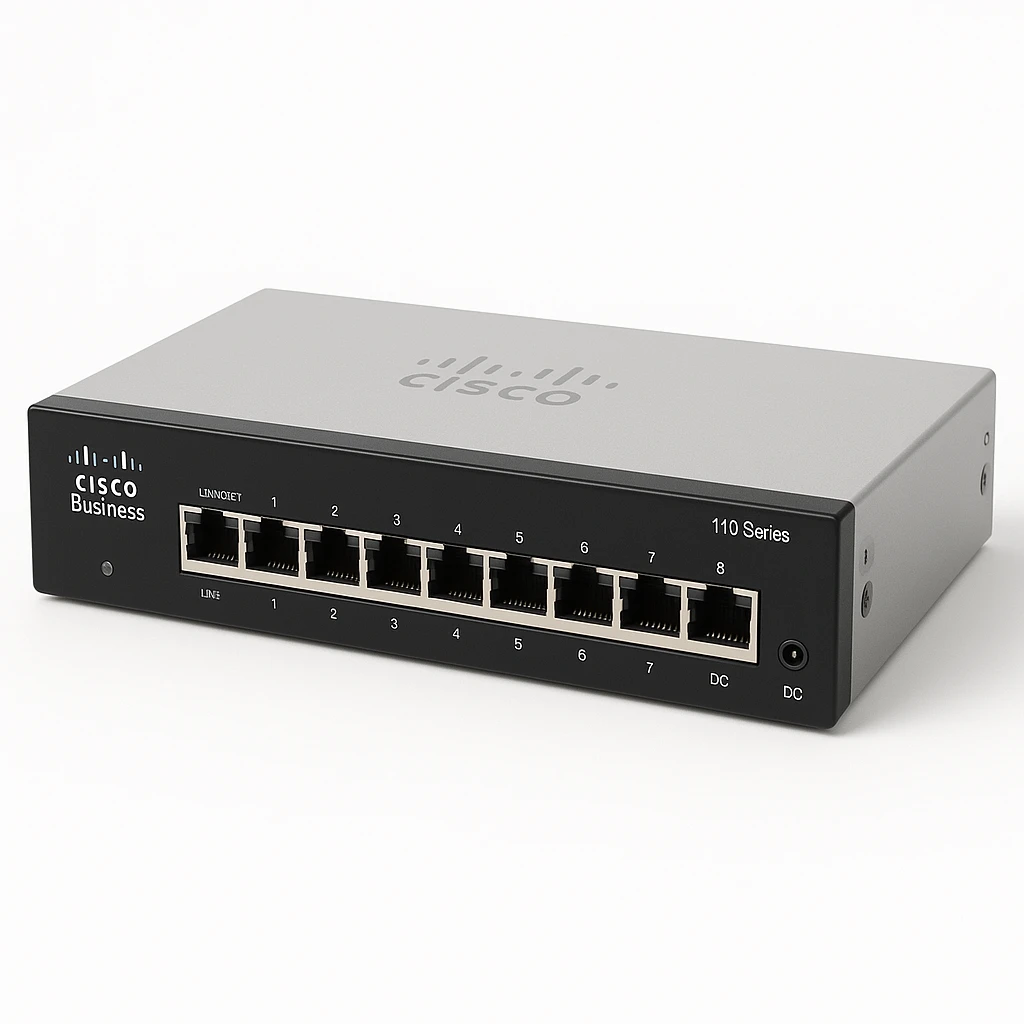 Cisco Business 110 Series 110-8T-D - Conmutador - sin gestionar - 8 x 10/100/1000 - sobremesa, montaje en rack, montaje en pared - alimentación cc