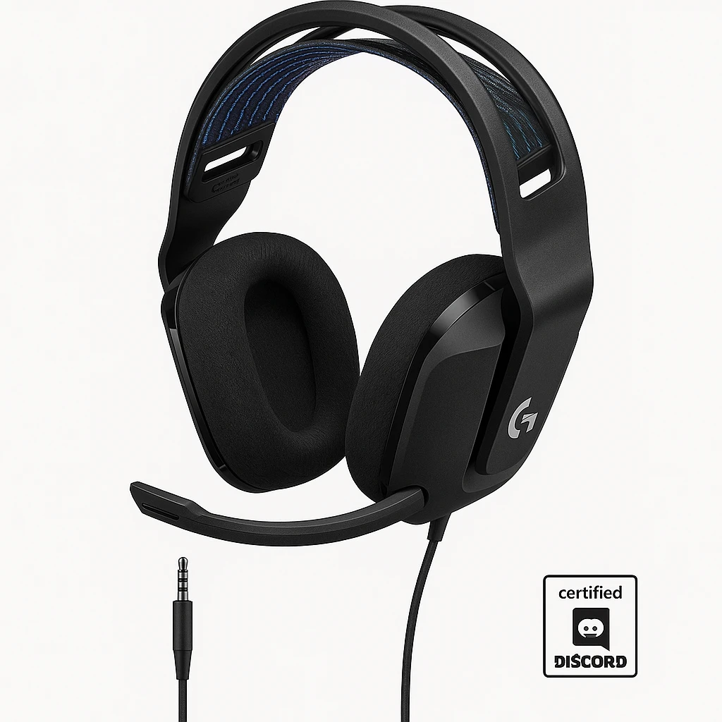 Logitech G G335 Wired Gaming Headset - Auricular - tamaño completo - cableado - conector de 3,5 mm - negro - certificado Discord