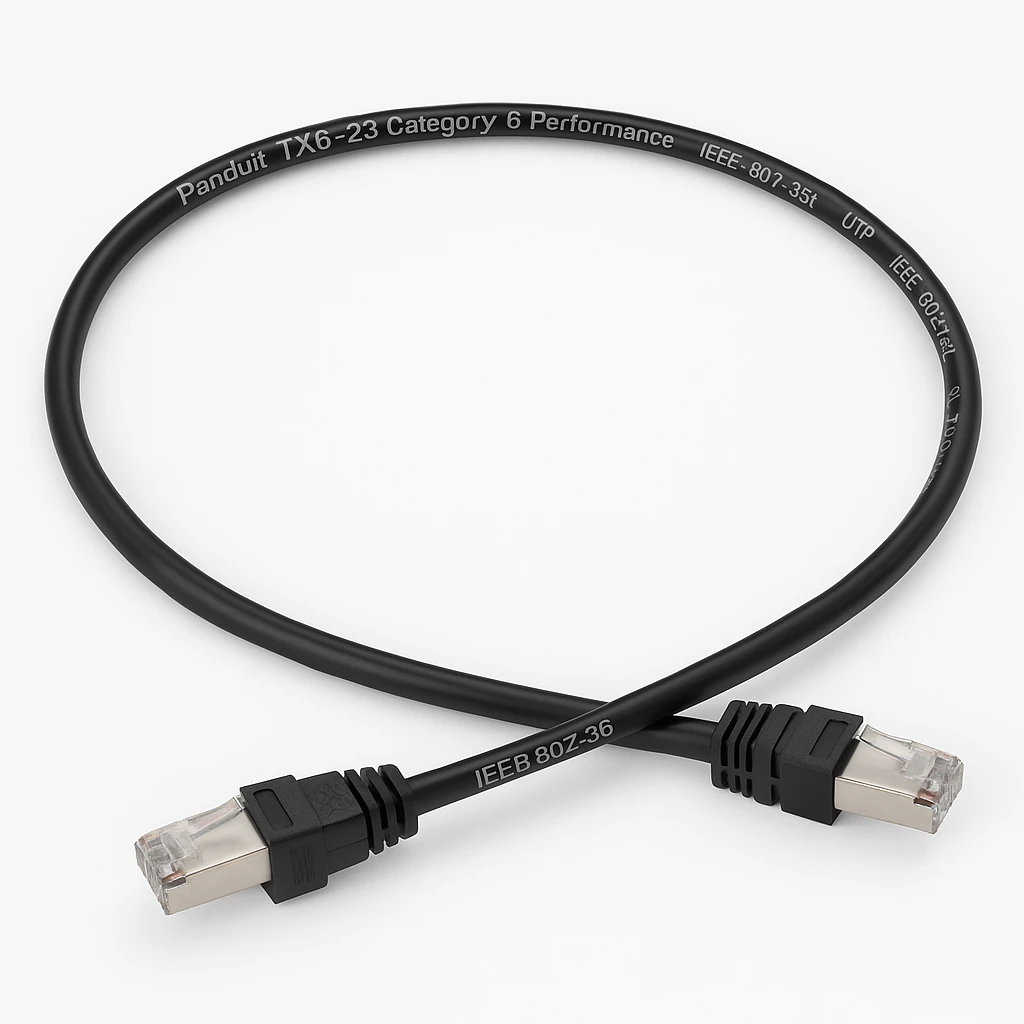 Panduit TX6-28 Category 6 Performance - Cable de interconexión - RJ-45 (M) a RJ-45 (M) - 1 m - UTP - CAT 6 - IEEE 802.3at - atornillado, sin halógenos, sin enganches, trenzado - negro