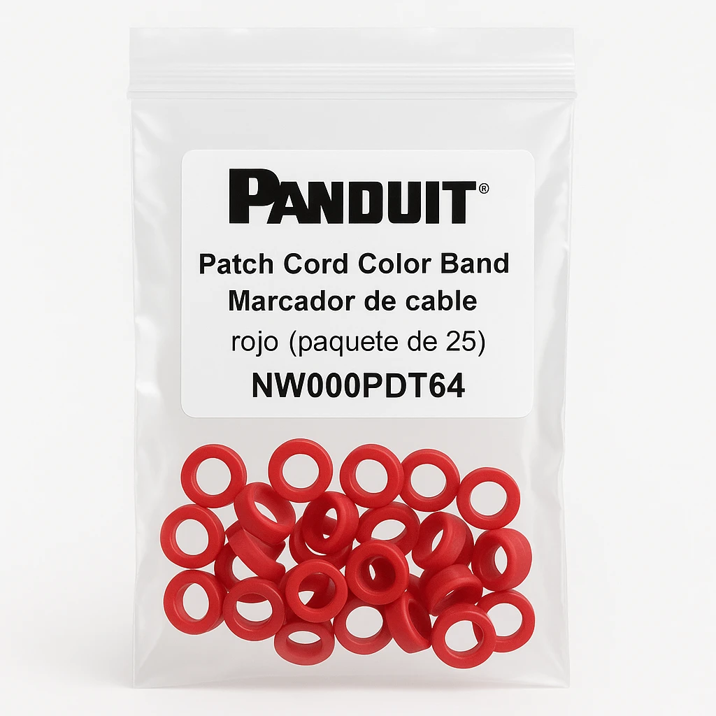 Panduit Patch Cord Color Band - Marcador de cable - rojo (paquete de 25)