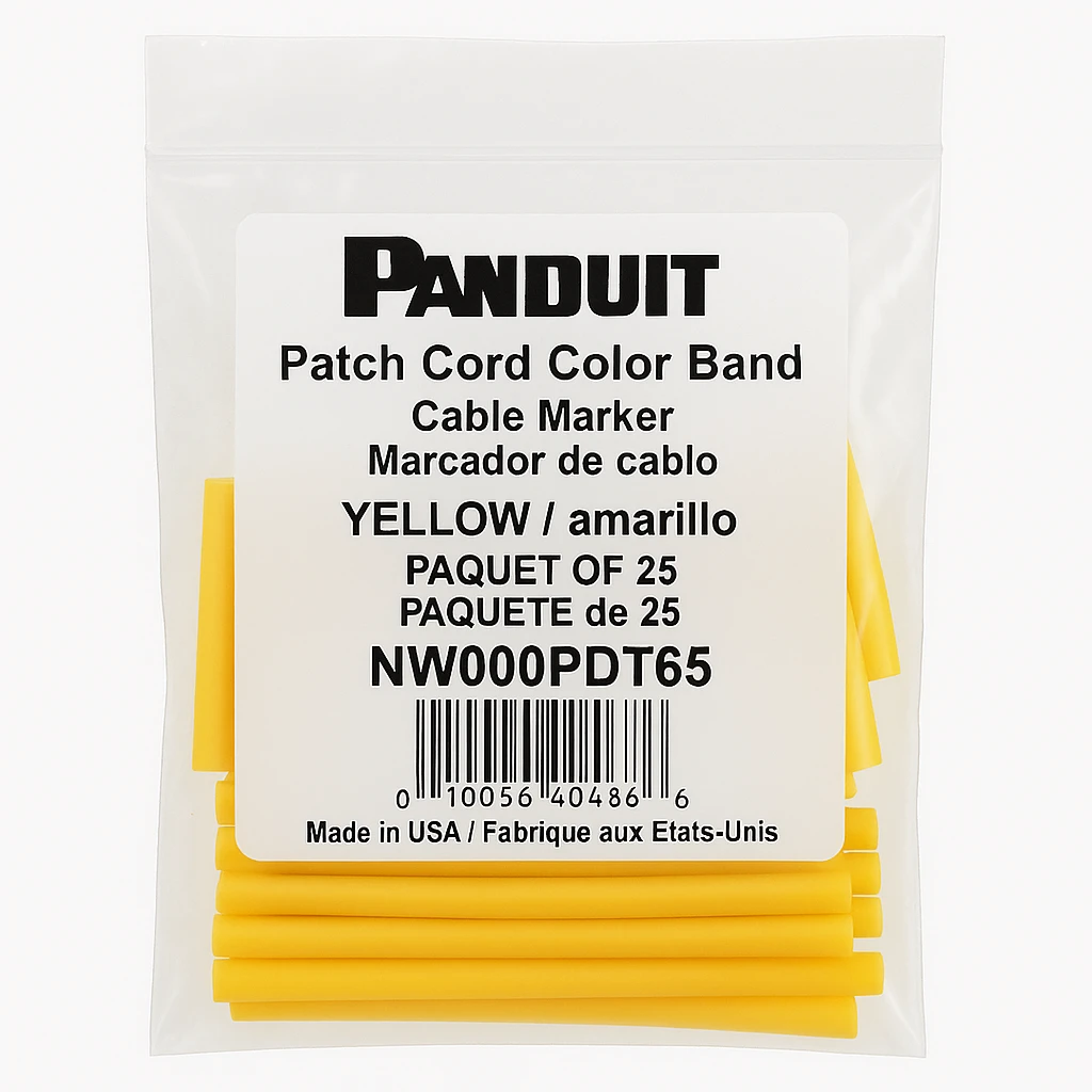 Panduit Patch Cord Color Band - Marcador de cable - amarillo (paquete de 25)