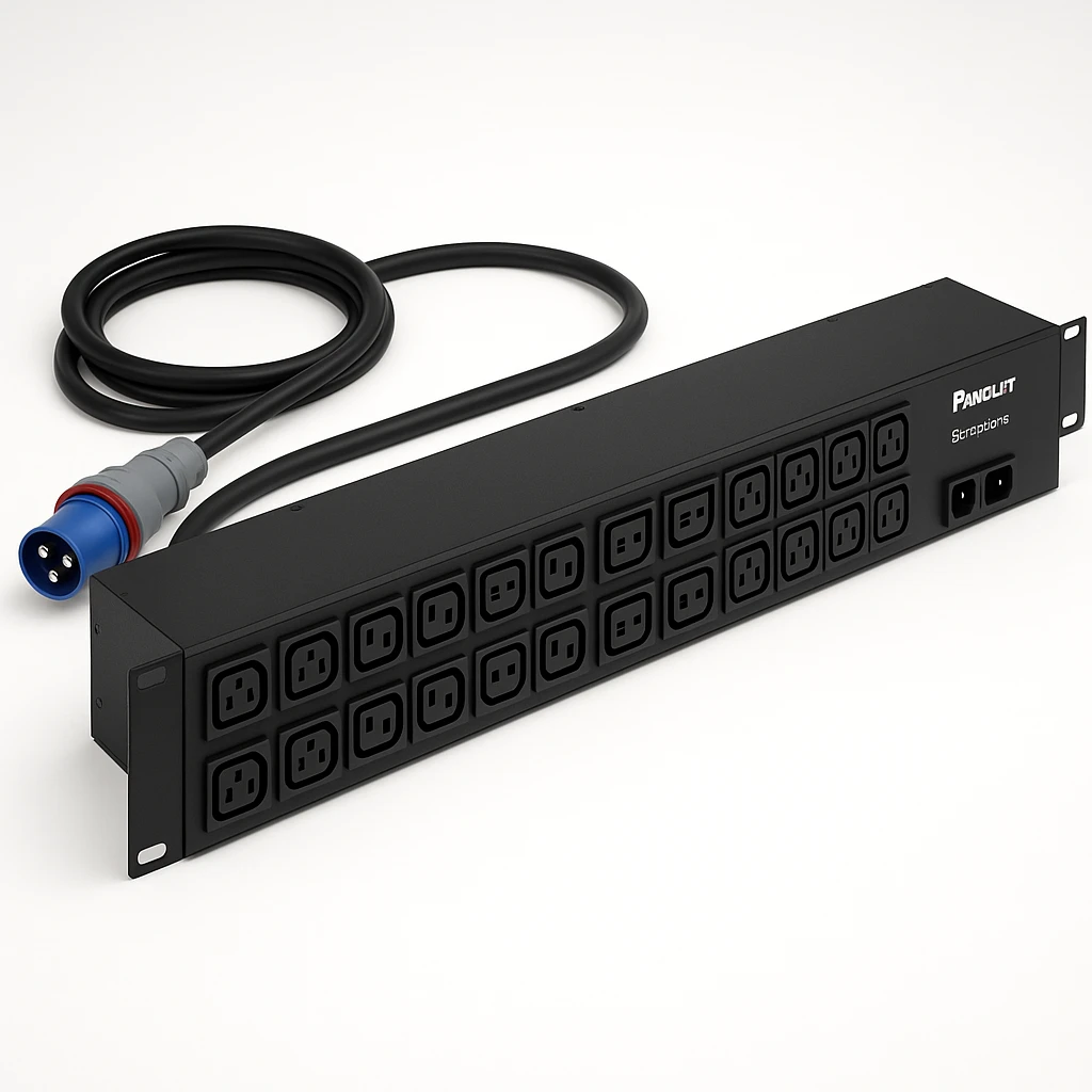 Panduit SmartZone - Unidad de distribución de potencia (montaje en bastidor) - CA 230 V - 7.4 kW - 7400 VA - 1 fase - input: IEC 60309 2P+E - conectores de salida: 30 (6 x IEC 60320 C19, 24 x