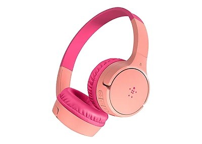 Belkin SoundForm Mini - Auriculares con diadema con micro - en oreja - Bluetooth - inalámbrico - conector de 3,5 mm - rosa