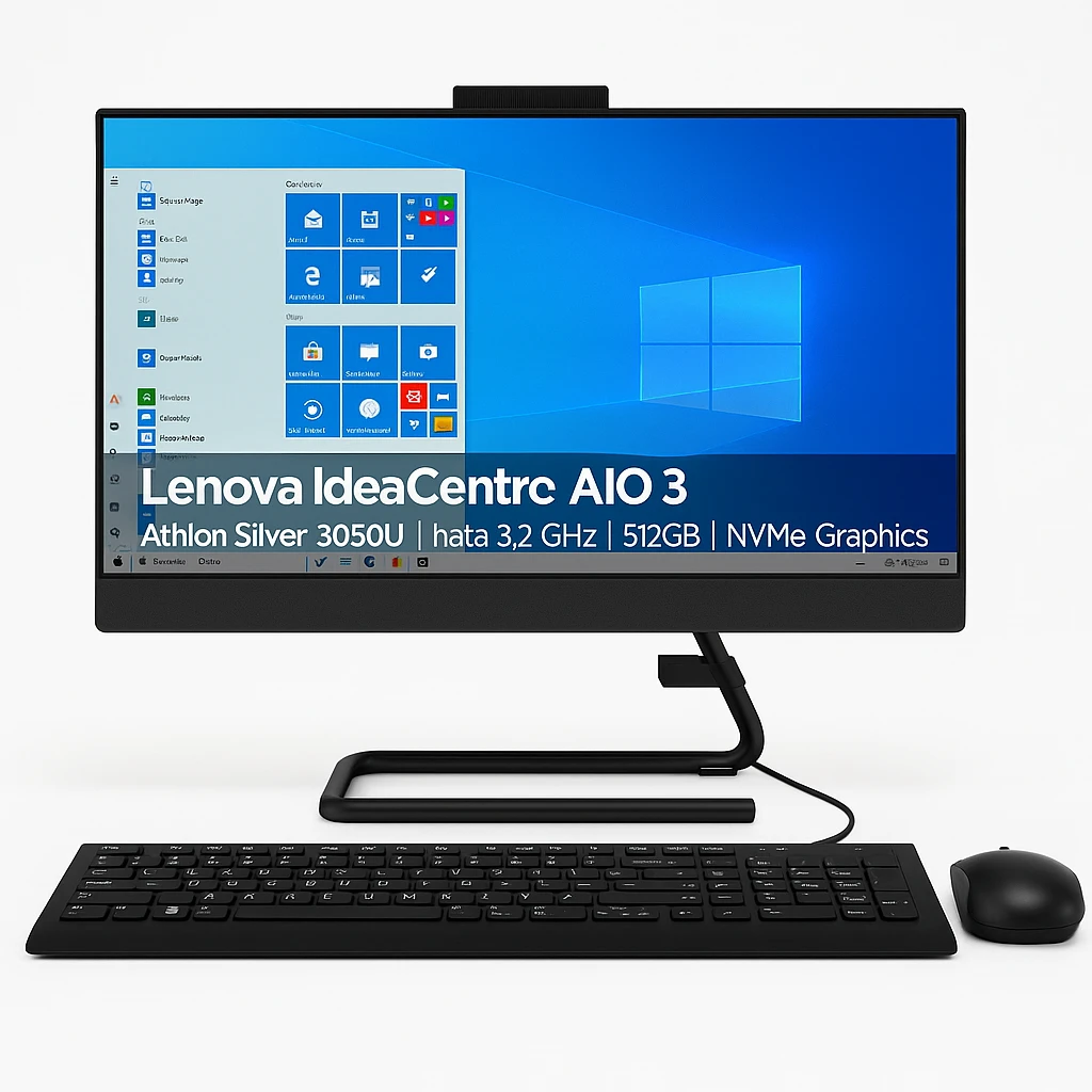 Lenovo IdeaCentre AIO 3 24ADA6 F0FX - Todo en uno con soporte - Athlon Silver 3050U / hasta 3.2 GHz - RAM 8 GB - SSD 512 GB - NVMe - Radeon Graphics - Gigabit Ethernet - Win 10 Home 64 bit - 