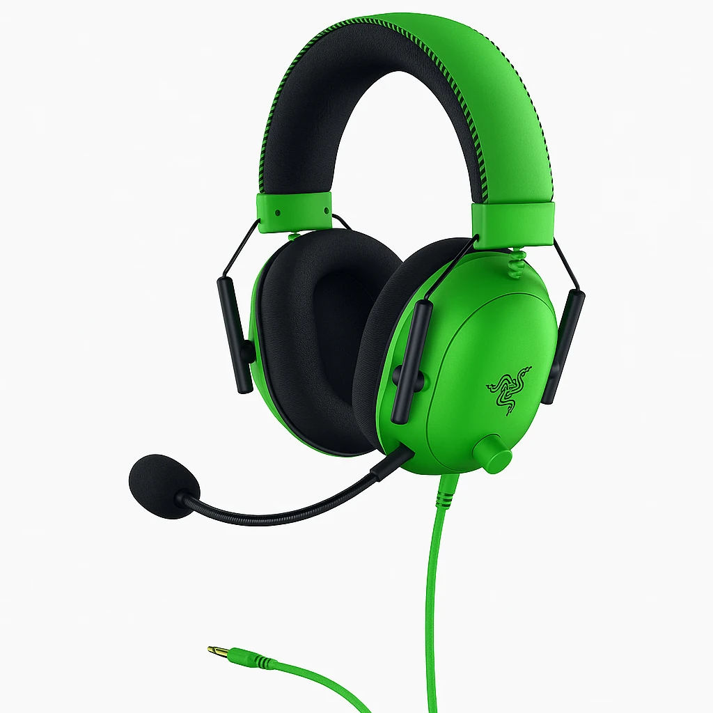 Razer BlackShark V2 X - Auricular - tamaño completo - cableado - conector de 3,5 mm - aislamiento de ruido - verde razer