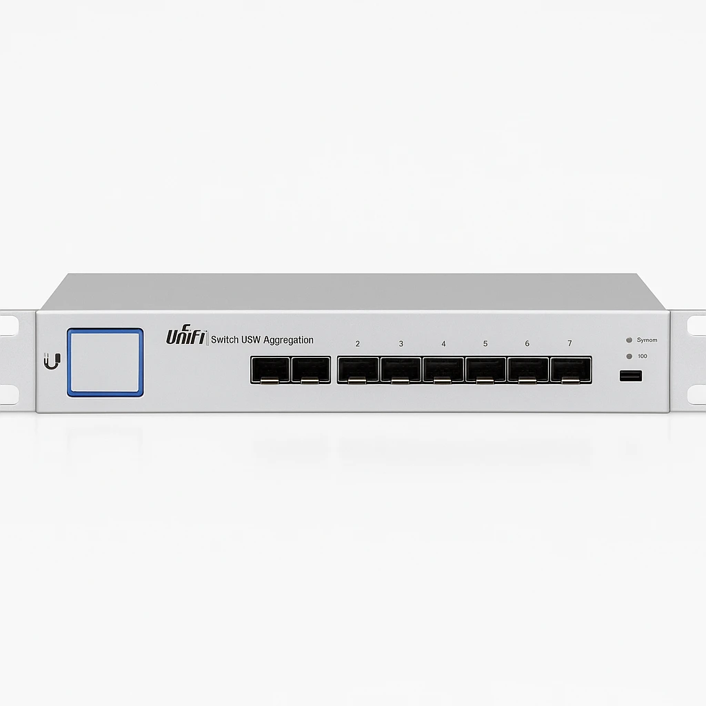 Ubiquiti UniFi Switch USW-Aggregation - Conmutador - Gestionado - 8 x 10 Gigabit SFP+ - montaje en rack