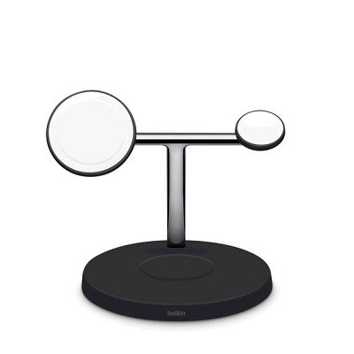 Belkin - Base de carga inalámbrica - 15 vatios - Fast Charge (magnética) - negro - para Apple iPhone 12, 12 mini, 12 Pro, 12 Pro Max