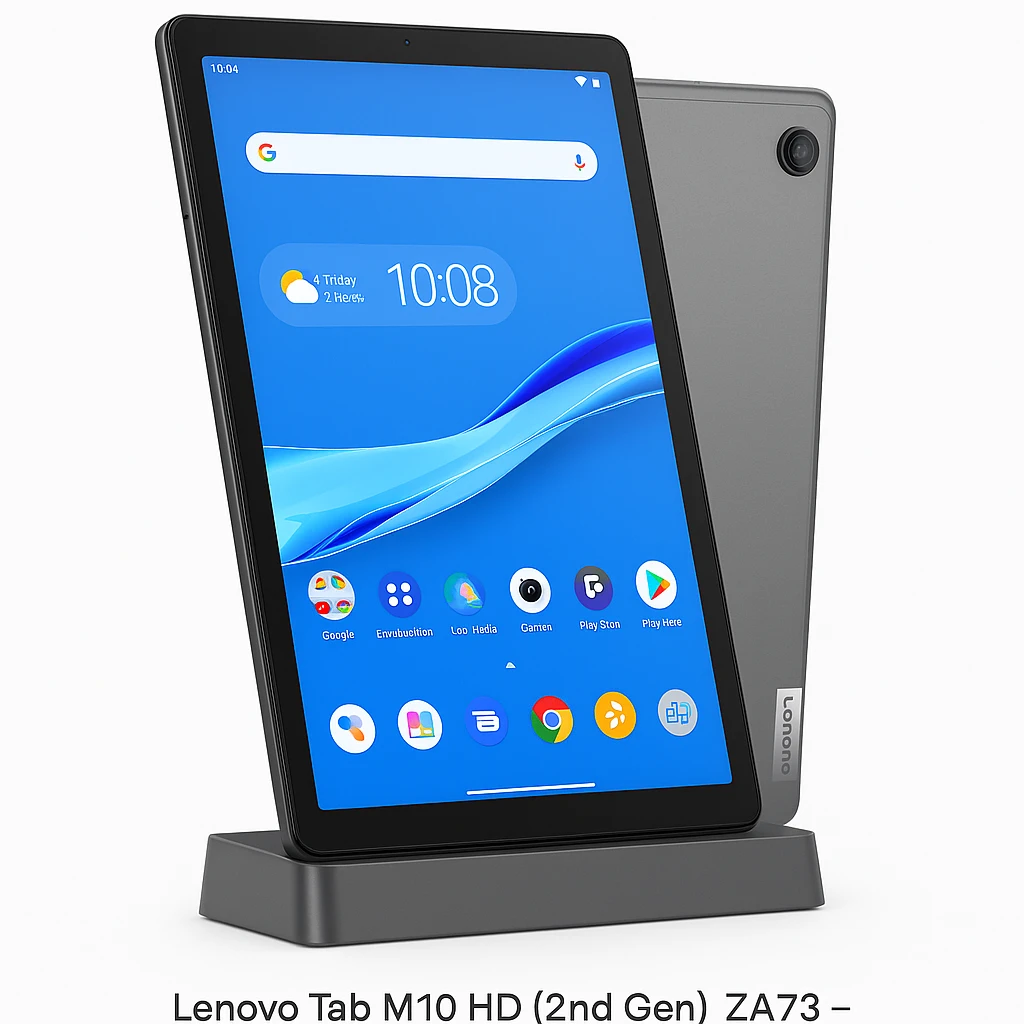 Lenovo Tab M10 HD (2nd Gen) ZA73 - Tableta - Android 10 - 64 GB eMMC - 10.1" IPS (1280 x 800) - Host USB - Ranura para microSD - gris hierro - con Lenovo Smart Charging Station