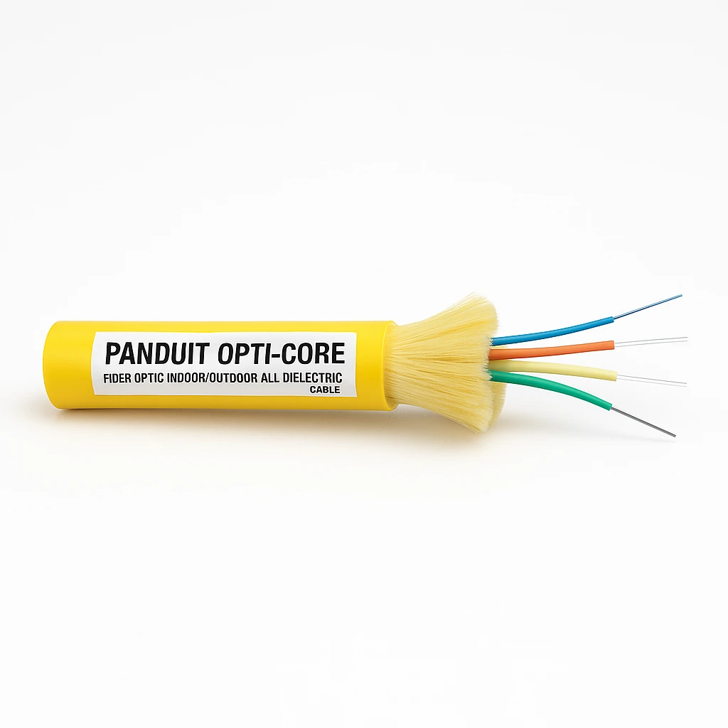Panduit Opti-Core Fiber Optic Indoor/Outdoor All-Dielectric Cable - Cable al por mayor - fibra óptica - 9/125 micrones - OS1 - exterior, plenum - amarillo