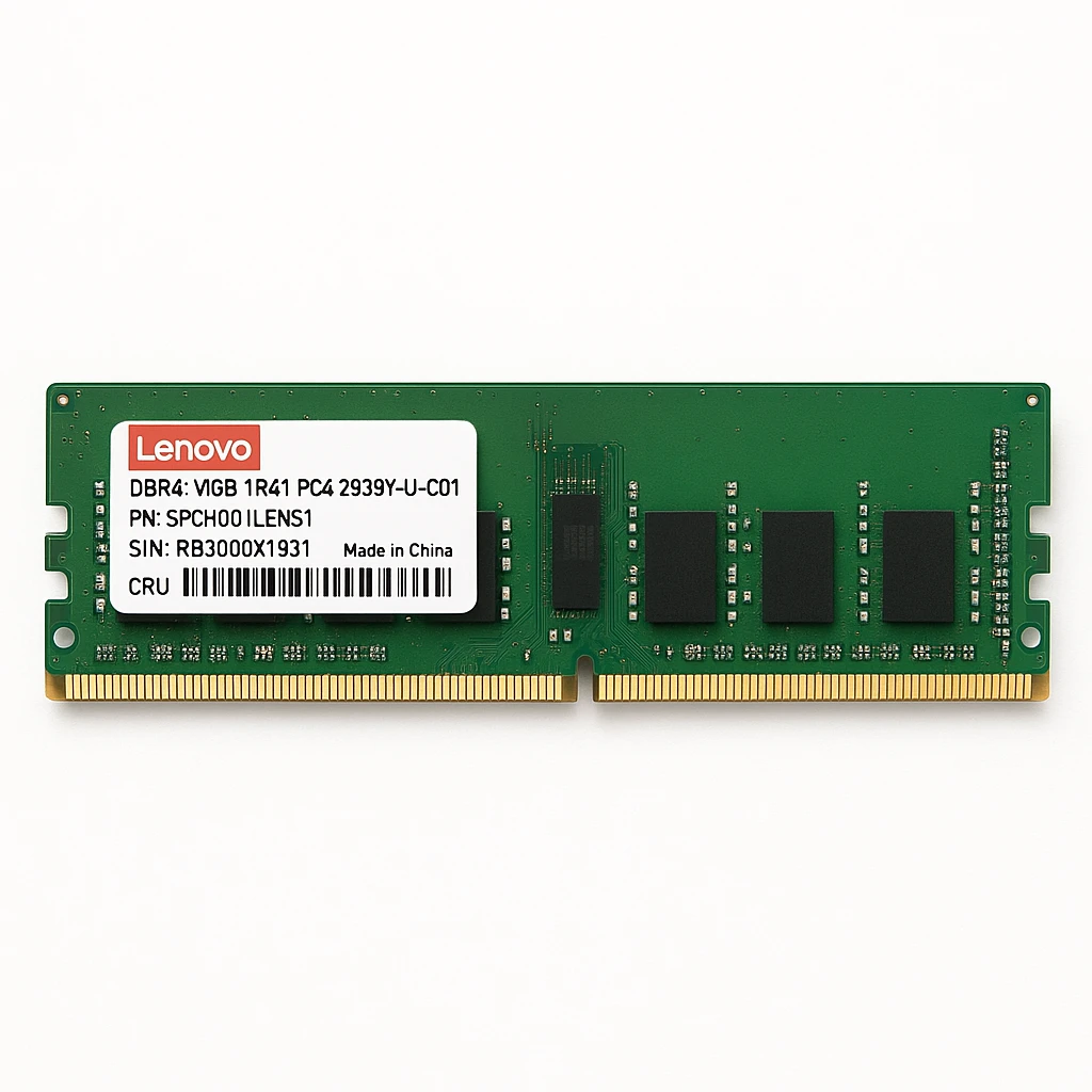 Lenovo - DDR4 - módulo - 8 GB - DIMM de 288 contactos - 2933 MHz / PC4-23400 - 1.2 V - sin búfer - no ECC - CRU - verde - para ThinkCentre M70s 11DB, 11DC, 11EW; M70t 11D9, 11DA, 11EU; M80s 1