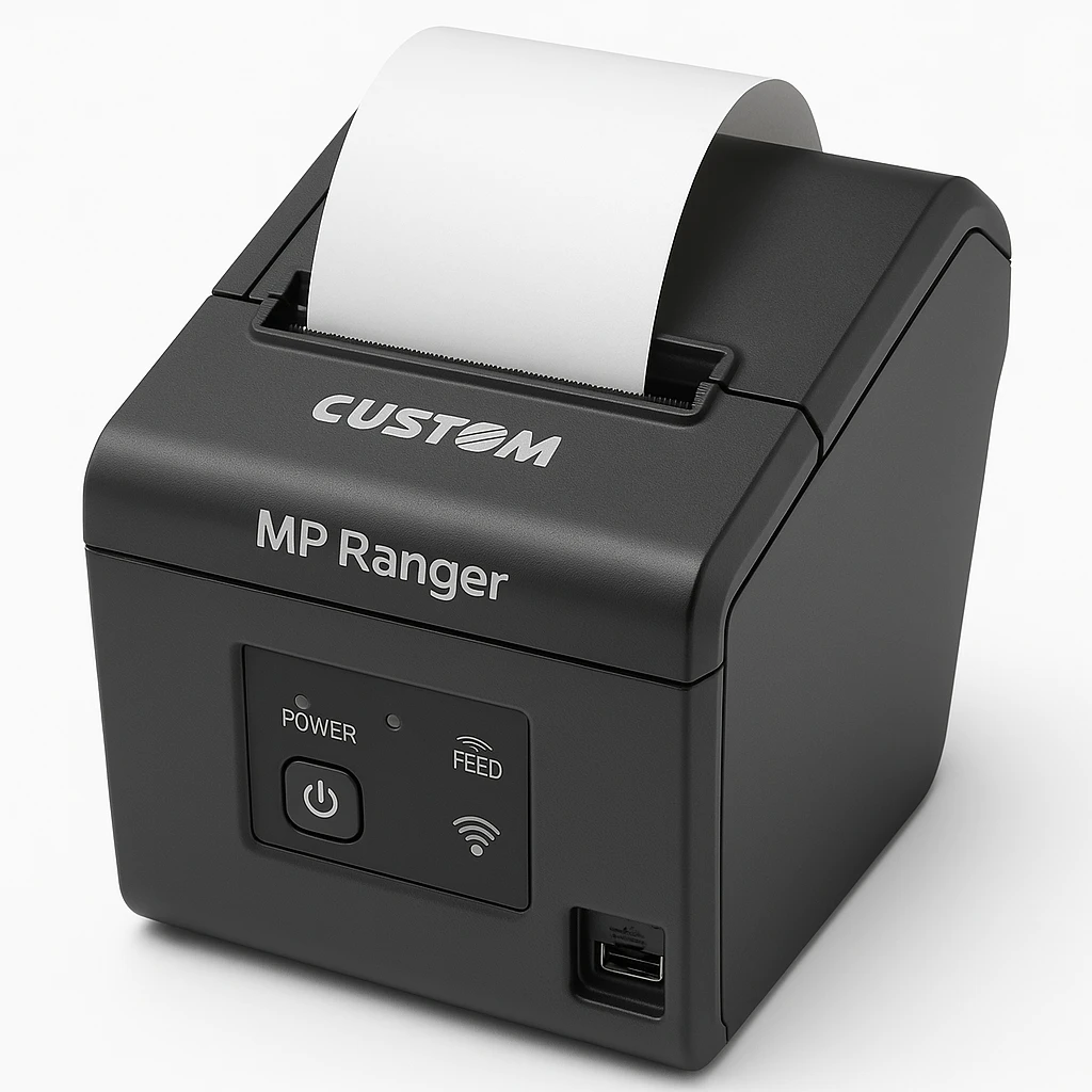 Custom MP Ranger - Impresora de recibos - térmica directa - rollo 8 cm - 203 ppp - hasta 110 mm/segundo - USB, Wi-Fi(n), Bluetooth 4.2 LE