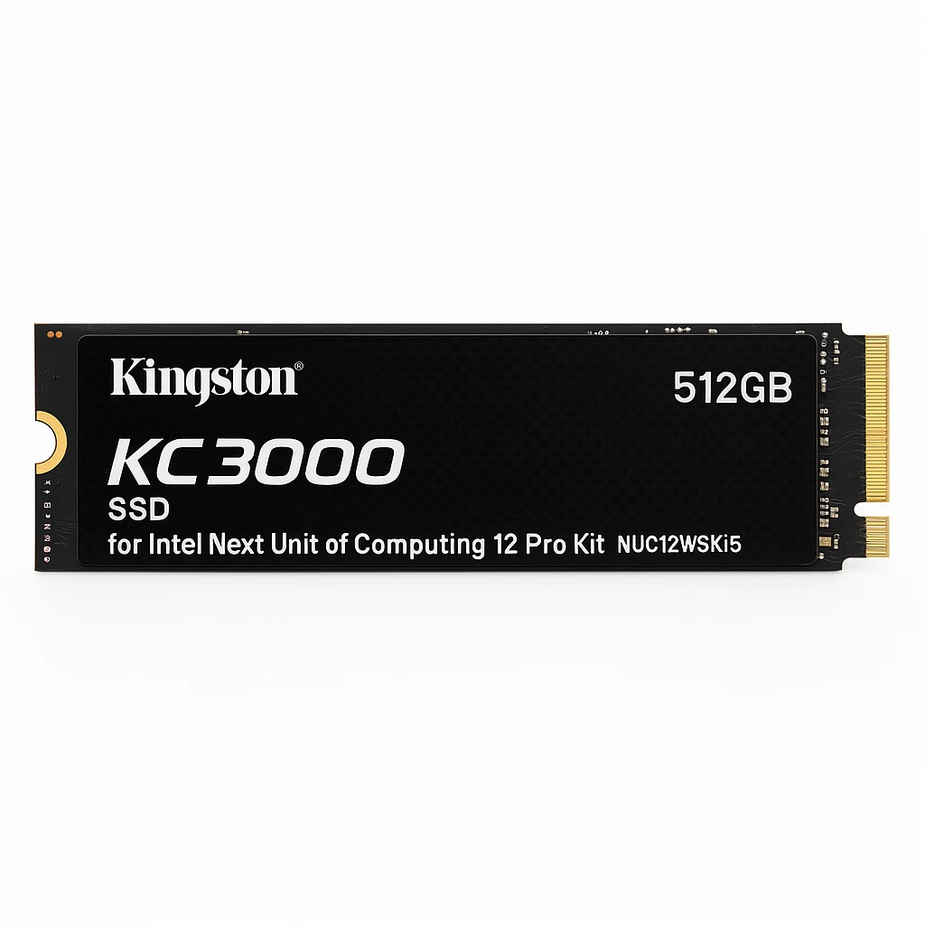 Kingston KC3000 - SSD - 512 GB - interno - M.2 2280 - PCIe 4.0 (NVMe) - para Intel Next Unit of Computing 12 Pro Kit - NUC12WSKi5