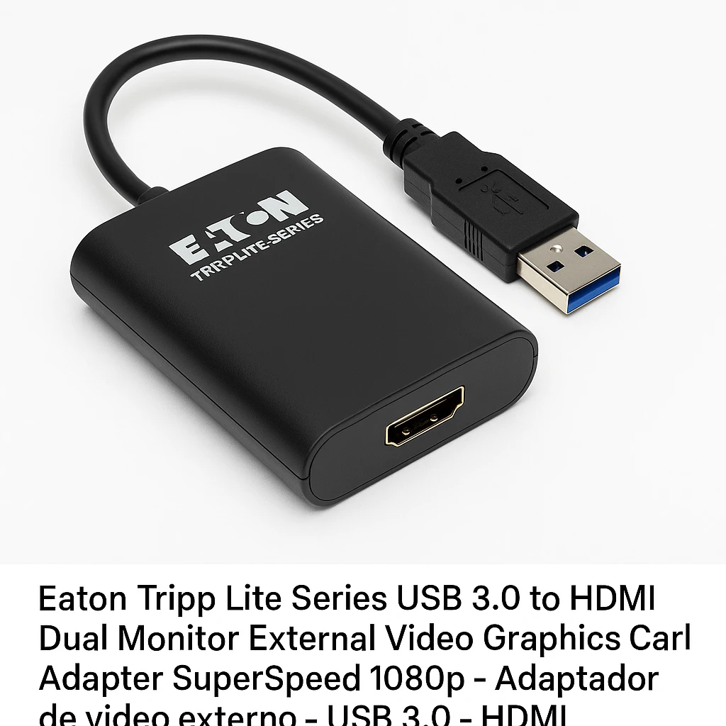 Eaton Tripp Lite Series USB 3.0 to HDMI Dual Monitor External Video Graphics Card Adapter SuperSpeed 1080p - Adaptador de vídeo externo - USB 3.0 - HDMI