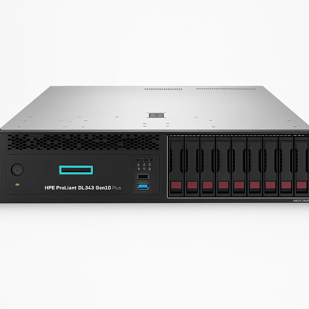 HPE ProLiant DL345 Gen10 Plus Entry - Servidor - se puede montar en bastidor 2U - 1 vía - 1 x EPYC 7232P / hasta 3.2 GHz - RAM 32 GB - SAS - hot-swap 3.5" bahía(s) - sin disco duro - Gigabit 